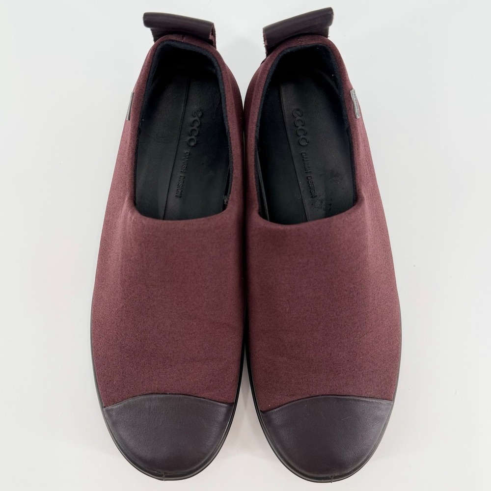 ECCO Soft 7 Gore-Tex Slip On Sneakers Fig Burgundy Waterproof Walking Shoes 38 - Picture 2 of 6